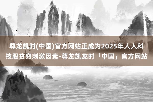 尊龙凯时(中国)官方网站正成为2025年人人科技股贫穷刺激因素-尊龙凯龙时「中国」官方网站