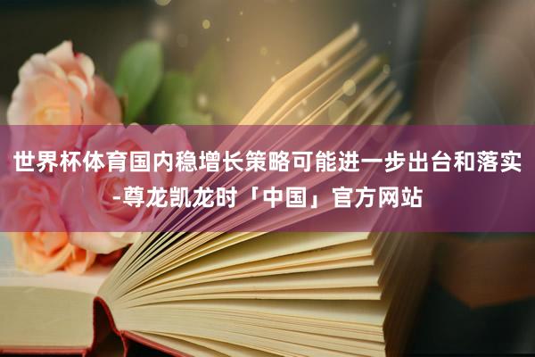 世界杯体育国内稳增长策略可能进一步出台和落实-尊龙凯龙时「中国」官方网站