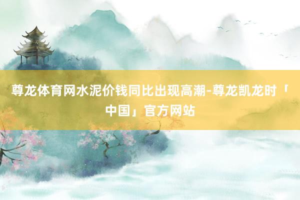 尊龙体育网水泥价钱同比出现高潮-尊龙凯龙时「中国」官方网站