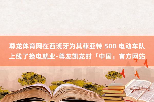 尊龙体育网在西班牙为其菲亚特 500 电动车队上线了换电就业-尊龙凯龙时「中国」官方网站